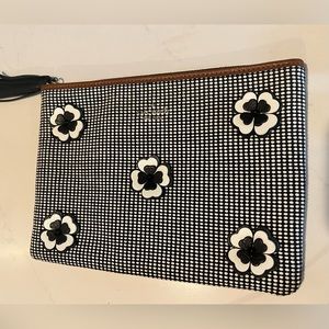 Kate Spade Black and White Floral Clutch